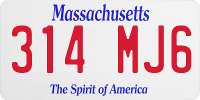 MA license plate 314MJ6