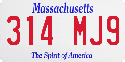 MA license plate 314MJ9