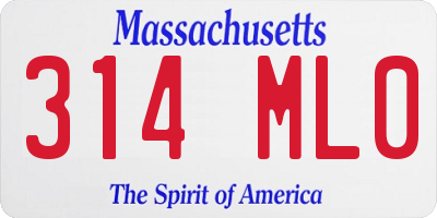 MA license plate 314ML0