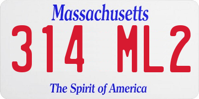 MA license plate 314ML2