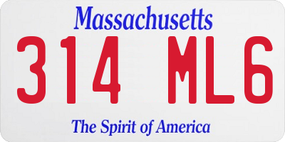 MA license plate 314ML6