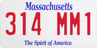 MA license plate 314MM1