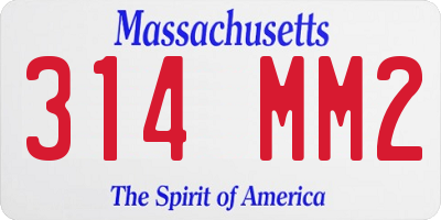 MA license plate 314MM2