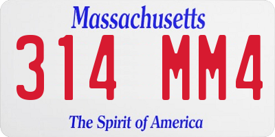 MA license plate 314MM4