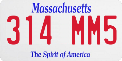 MA license plate 314MM5