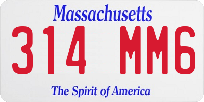 MA license plate 314MM6