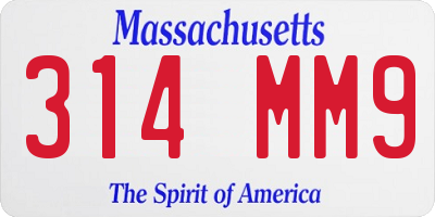 MA license plate 314MM9