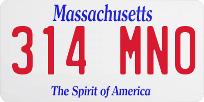 MA license plate 314MN0