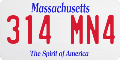 MA license plate 314MN4