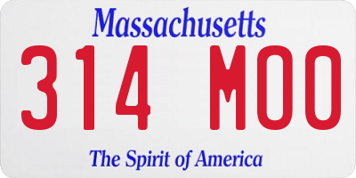 MA license plate 314MO0