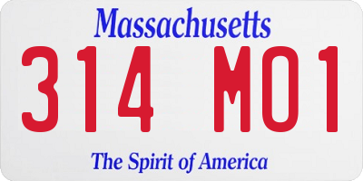 MA license plate 314MO1