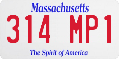 MA license plate 314MP1