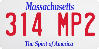 MA license plate 314MP2