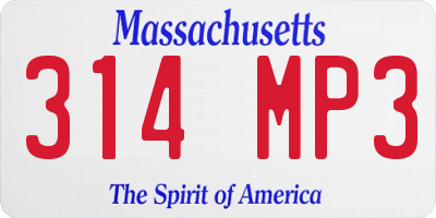 MA license plate 314MP3