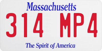 MA license plate 314MP4