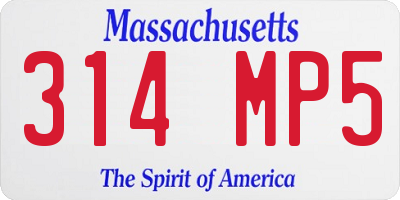 MA license plate 314MP5
