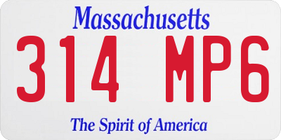 MA license plate 314MP6