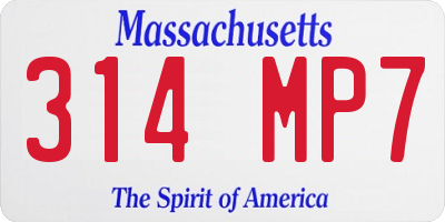 MA license plate 314MP7