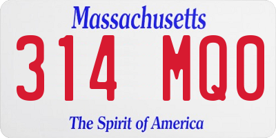 MA license plate 314MQ0