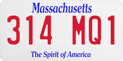 MA license plate 314MQ1