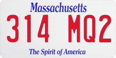 MA license plate 314MQ2