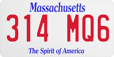 MA license plate 314MQ6