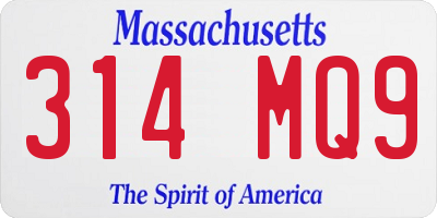 MA license plate 314MQ9