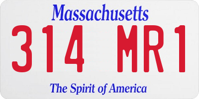 MA license plate 314MR1