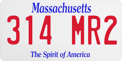 MA license plate 314MR2