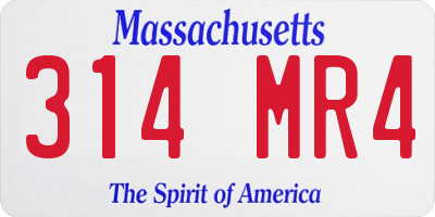 MA license plate 314MR4
