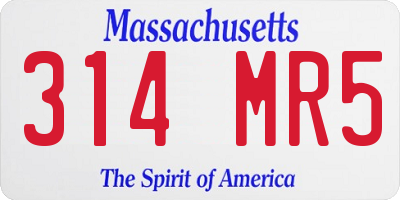 MA license plate 314MR5