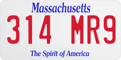 MA license plate 314MR9