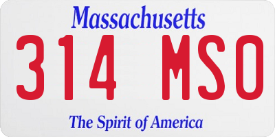 MA license plate 314MS0