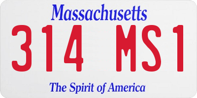 MA license plate 314MS1