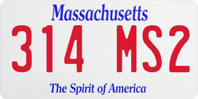 MA license plate 314MS2