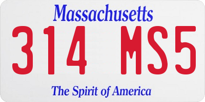 MA license plate 314MS5