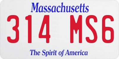 MA license plate 314MS6