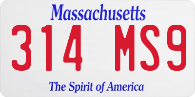 MA license plate 314MS9