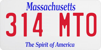 MA license plate 314MT0