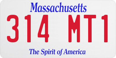 MA license plate 314MT1
