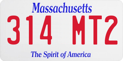 MA license plate 314MT2