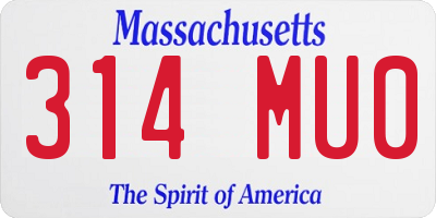 MA license plate 314MU0