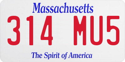 MA license plate 314MU5