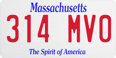 MA license plate 314MV0
