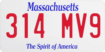 MA license plate 314MV9