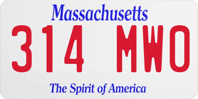 MA license plate 314MW0
