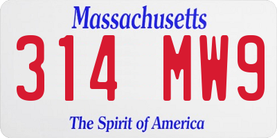 MA license plate 314MW9