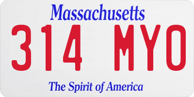 MA license plate 314MY0