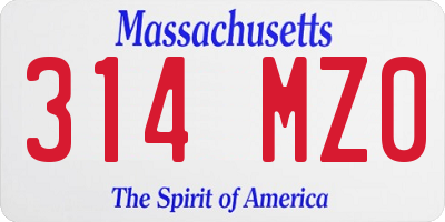 MA license plate 314MZ0