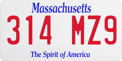 MA license plate 314MZ9